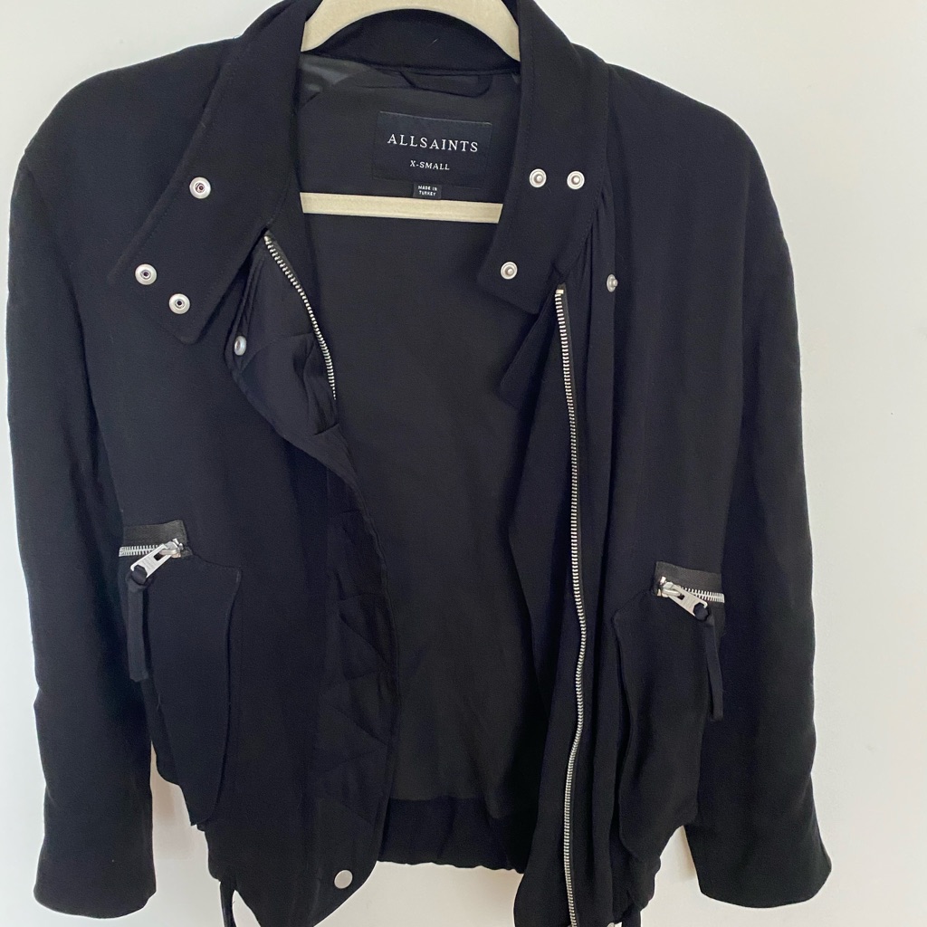 All-Saints Black Victoria Zip-Up Jacket